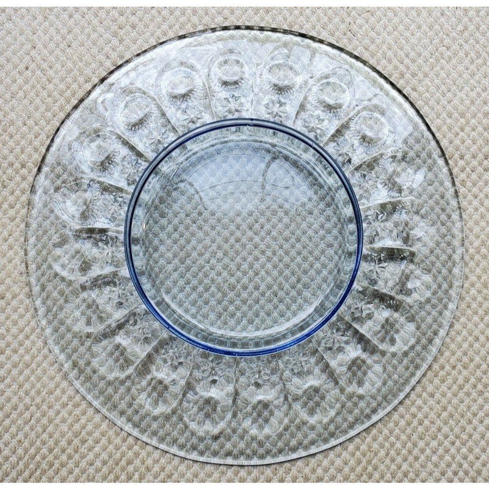 Fenton Priscilla Light Blue Glass Plate Vintage Glassware Dessert Lunch Plate
